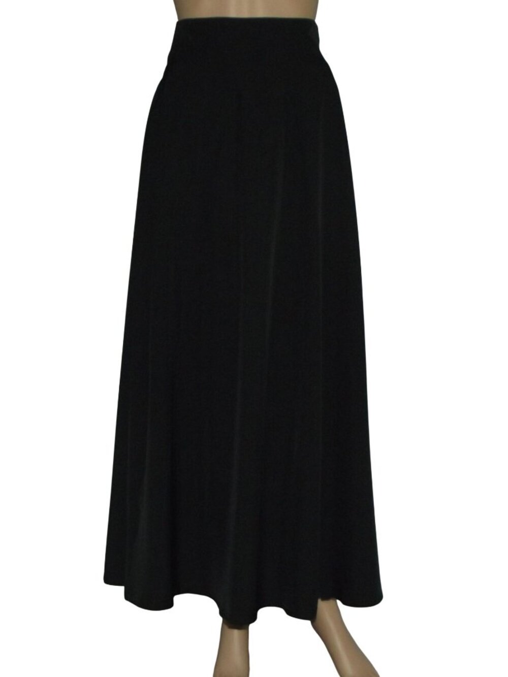 Ranphee Maxi Skirt Women Sz Small Long Black a-line leg slits pockets polyester